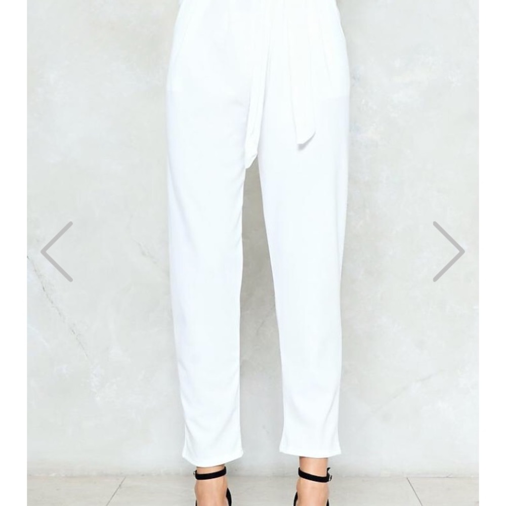 Nasty Gal High Waist Tie Pants - Picture 2 of 4